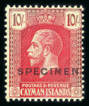 Stamp of Cayman Islands 1921-26 1/4d to 10s set of 14 with "SPECIMEN" overprint