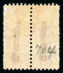 Stamp of Dominica 1882-83 1/2(d) in red on 1d in mint vertical block of eight and 1882-83 1/2(d) in black on 1d pair