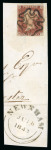 Stamp of Great Britain » Distinctive Maltese Cross Cancellations 1841-53 1d red-brown group from Newham with cover and two pieces