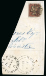 Stamp of Great Britain » Distinctive Maltese Cross Cancellations 1841-53 1d red-brown group from Newham with cover and two pieces