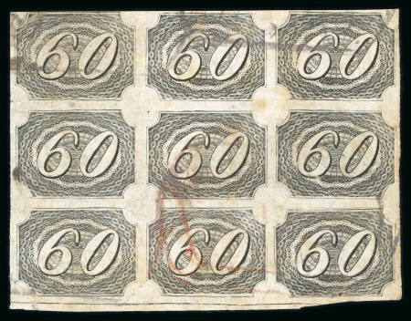 Stamp of Brazil » 1844-46 Slanting Figures 1846, 60r black, greyish paper, intermediate impression,