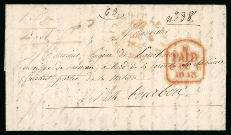 Stamp of Trinidad and Tobago » Trinidad 1843 (Sep 4) entire from Port of Spain to "Ile Bourbon" (Réunion)
