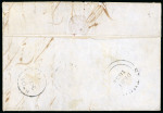 Stamp of Trinidad and Tobago » Trinidad 1854 (Nov 30) entire from Guiria, Venezuela, endorsed "via de Trinidad" and franked with 1851-55 (1d) grey in transit