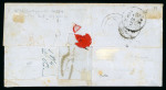 Stamp of Trinidad and Tobago » Trinidad 1854 (Sep 9) wrapper to Corsica with 1851-55 (1d) grey, very close to good margins