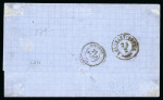 Stamp of Romania » King Carol 1869 - "Without Beard" Imperforate 25 bani orange and blue, two single, one good to very
