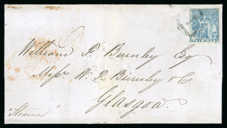 Stamp of Trinidad and Tobago » Trinidad 1855 (Apr 10) wrapper to Scotland with 1852-60 lithographed