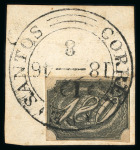 Stamp of Brazil » 1844-46 Slanting Figures 1846, 180r black, used on piece at Santos