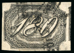 Stamp of Brazil » 1844-46 Slanting Figures 1846, 180r black, cancelled at Pernambuco
