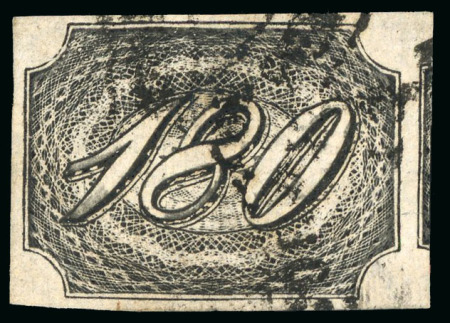 Stamp of Brazil » 1844-46 Slanting Figures 1846, 180r black, cancelled at Pernambuco