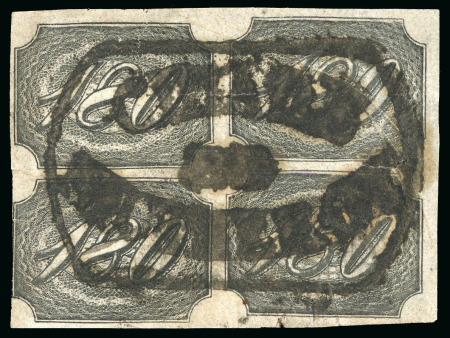 Stamp of Brazil » 1844-46 Slanting Figures 1846, 180r black, fine impression, block of four used