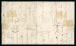 Stamp of Trinidad and Tobago » Trinidad 1861 (Apr 8) entire to England with 1859 pin perf.13 1/2-14 6d bright yellow-green