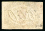 Stamp of Brazil » 1844-46 Slanting Figures 1846, 600r black, intermediate impression, single used in red