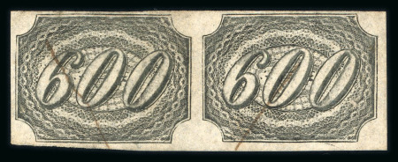 Stamp of Brazil » 1844-46 Slanting Figures 1846, 600r black, fine impression, amrgins varying