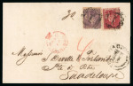 Stamp of Trinidad and Tobago » Trinidad 1862-63 (1d) crimson-lake perf. 11 1/2, 12 with compound perf.11, on 1863 (Apr) wrapper to Guadeloupe