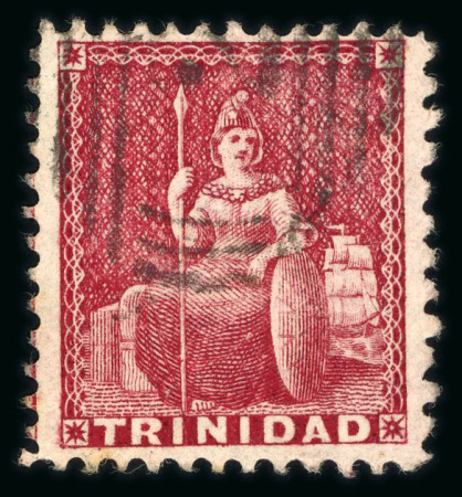 Stamp of Trinidad and Tobago » Trinidad 1862-63 (1d) crimson-lake perf. 11 1/2, 12 with compound perf.11, used