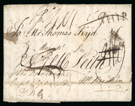 Stamp of Jamaica 1755-1853, group of 11 covers to Great Britain, well written up on exhibit pages, several with maritime markings