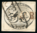 Stamp of Brazil » 1843 Bull's Eyes Sobral (CE) 1843, 30r black, worn impression, showing cancellations of Sobral and Ceará
