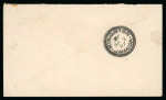 Stamp of Jamaica 1897-1902, pair of envelopes sent without stamps when supplies ran short, one 1897 (Sep 1) from Newmarket to Kingston with boxed "JAMAICA PAID"