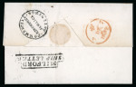 Stamp of Jamaica 1818-41, group of 7 Commercial Rooms forwarding agents covers showing various cachets