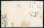Stamp of Jamaica 1842 (Apr 9) entire from Morant Bay with magenta "PAID" hs and ms "4"