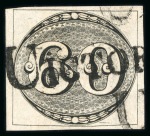Stamp of Brazil » 1843 Bull's Eyes Vitória (ES) 1843, 30r black, intermediate impression, with "UICTORIA" straight-line