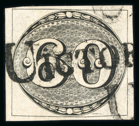 Stamp of Brazil » 1843 Bull's Eyes Vitória (ES) 1843, 30r black, intermediate impression, with "UICTORIA" straight-line