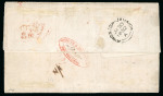 Stamp of Jamaica 1851 (Dec 3) entire from New York to Mexico via New Orleans, Havana and Kingston, with "No / Detained for Postage" hs with m/s "1/4" applied in Kingston