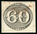 Stamp of Brazil » 1843 Bull's Eyes Maranhão (MA) 1843, 60r black, intermediate impression, Maranhão cds in red