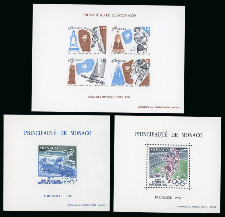 Stamp of Colonies françaises » Monaco 1988-1992, Lot de Monaco avec 6 blocs non dentelés