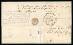 Stamp of Jamaica 1844 entire from the USA to the Chargé d'Affaires of the US in Bogota, sent "Care of U.S. Consul / Kingston / Ja"