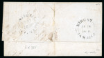 Stamp of Jamaica 1844-48, pair of entires from Kingston with "4" and "6" to pay hs
