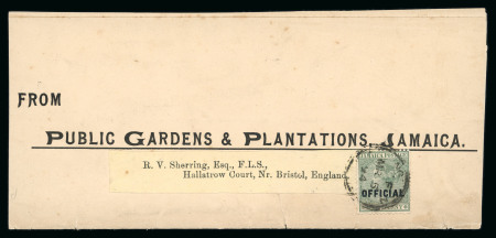 Stamp of Jamaica Officials: 1894-96, group of four covers with 1890-91 Official issues plus 1911 OHMS cover with normal stamps (5)