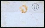 Stamp of Jamaica 1858-59, group of two covers and a large piece with GB stamps used in Jamaica