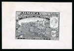 Stamp of Jamaica 1919-21 Pictorial Issue 1 1/2d die proof in an unfinished state in black