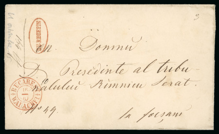 Stamp of Romania » Postal History » Double-circle Datestamps BUCARESTI WALACHEI: 1859 (15.10) Registered stampless