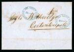 Stamp of Romania » Austrian Levant Post Offices BRALIA: 1858 Folded entire from Bralia to Constantinople with oval AGENZIA DEL LLOYD AUSTRIACO / IBRAILA hs