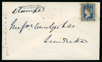 Stamp of India » Postal History in Hyderabad 1855 (27 June) Fine ½a (S.G. 4, die I) on envelope