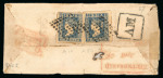 Stamp of India » Postal History in Hyderabad 1854 (Nov 26) / 1855 (Apr 28) Two letters bearing (on