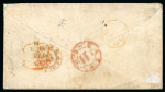 Stamp of India » Postal History in Hyderabad 1856 (Dec 12) Envelope from Aurangabad to London, franked