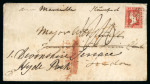 Stamp of India » Postal History in Hyderabad 1856 (Dec 12) Envelope from Aurangabad to London, franked