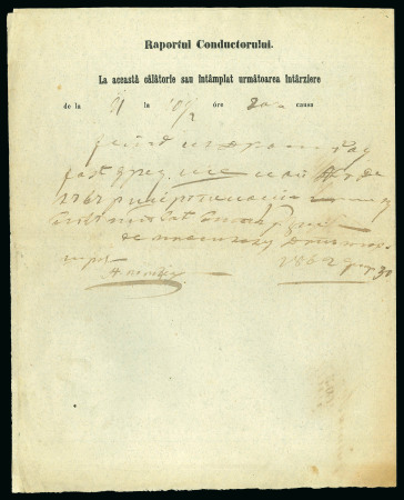 Stamp of Romania » Postal History » Postal Forms 1862 (26.1) Postal form "Marsrutul Si Fatura Generala"