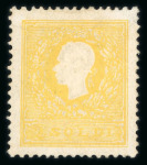 Stamp of Austria » Lombardy Venetia 1858, 2s yellow, type I, exceptionally well centred