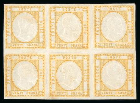Stamp of Italian States » Naples Neapolitan Provinces, 1861,1/2t to 50gr, complete set of eight values in blocks of four, mint