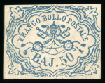 Stamp of Italian States » Papal States 1852, 50b blue, unused without gum