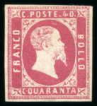 Stamp of Italian States » Sardinia 1851, 40c rose, original gum with light hinge remnant,