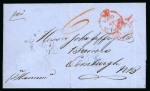 Stamp of Danish West Indies 1842-67, group of four covers incl. 1862 "PAID / AT / ST. THOMAS" crown circle hs