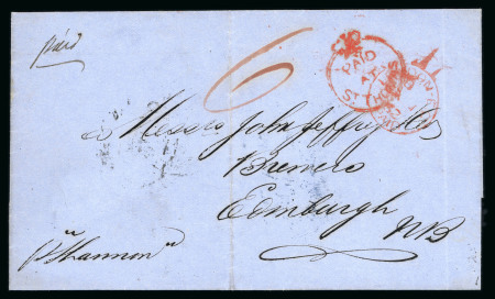 Stamp of Danish West Indies 1842-67, group of four covers incl. 1862 "PAID / AT / ST. THOMAS" crown circle hs
