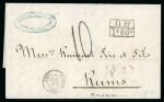 Stamp of Danish West Indies 1842-67, group of four covers incl. 1862 "PAID / AT / ST. THOMAS" crown circle hs
