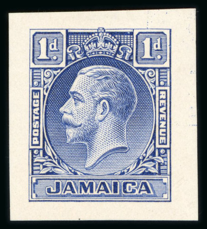 Stamp of Jamaica 1929-32 1d die II die proof in dark blue on wove paper,