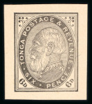 Stamp of Tonga 1886 6d die proof in black
